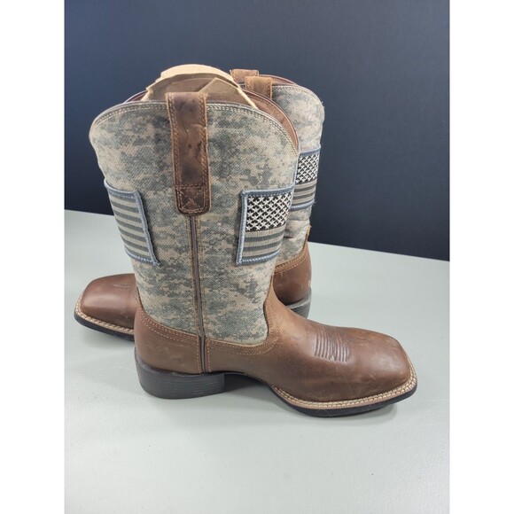 Ariat Mens Sport Patriot Green Camo Western Boots Brown Square Toe Size 8.5D main image 3